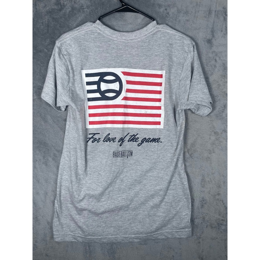 NWT Baseballism Mens Baseball Nation 2.0 Graphic T-Shirt Gray Size Small
